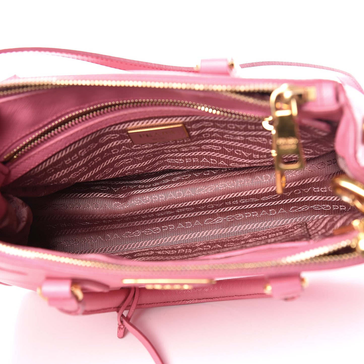 Saffiano Mini Galleria Double Zip Tote Geranio