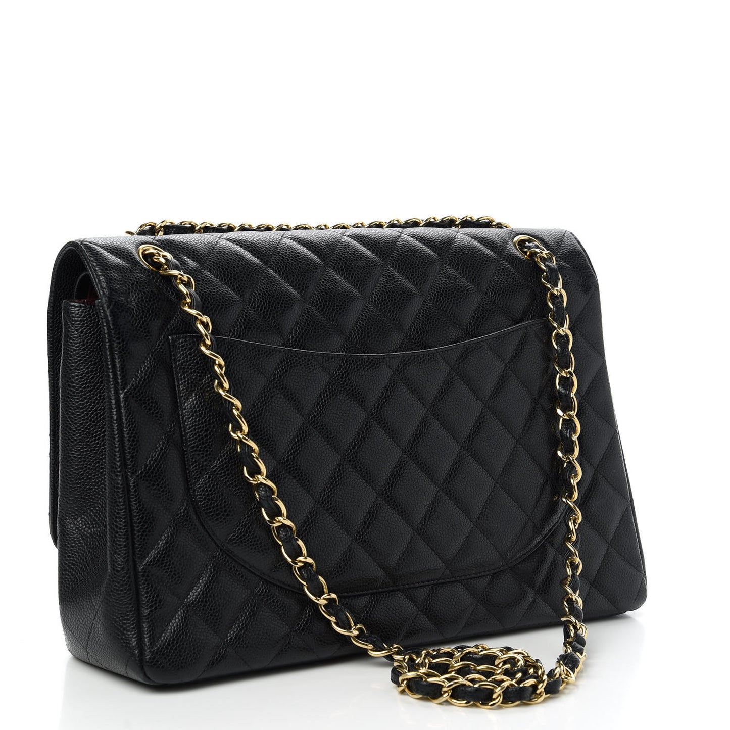 Caviar Quilted Maxi Double Flap Black
