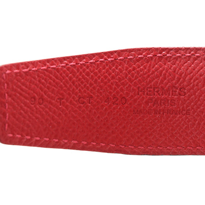 Hermes Swift Epsom 32mm H Belt 90 Rouge H Rouge Casaque 3 of 5