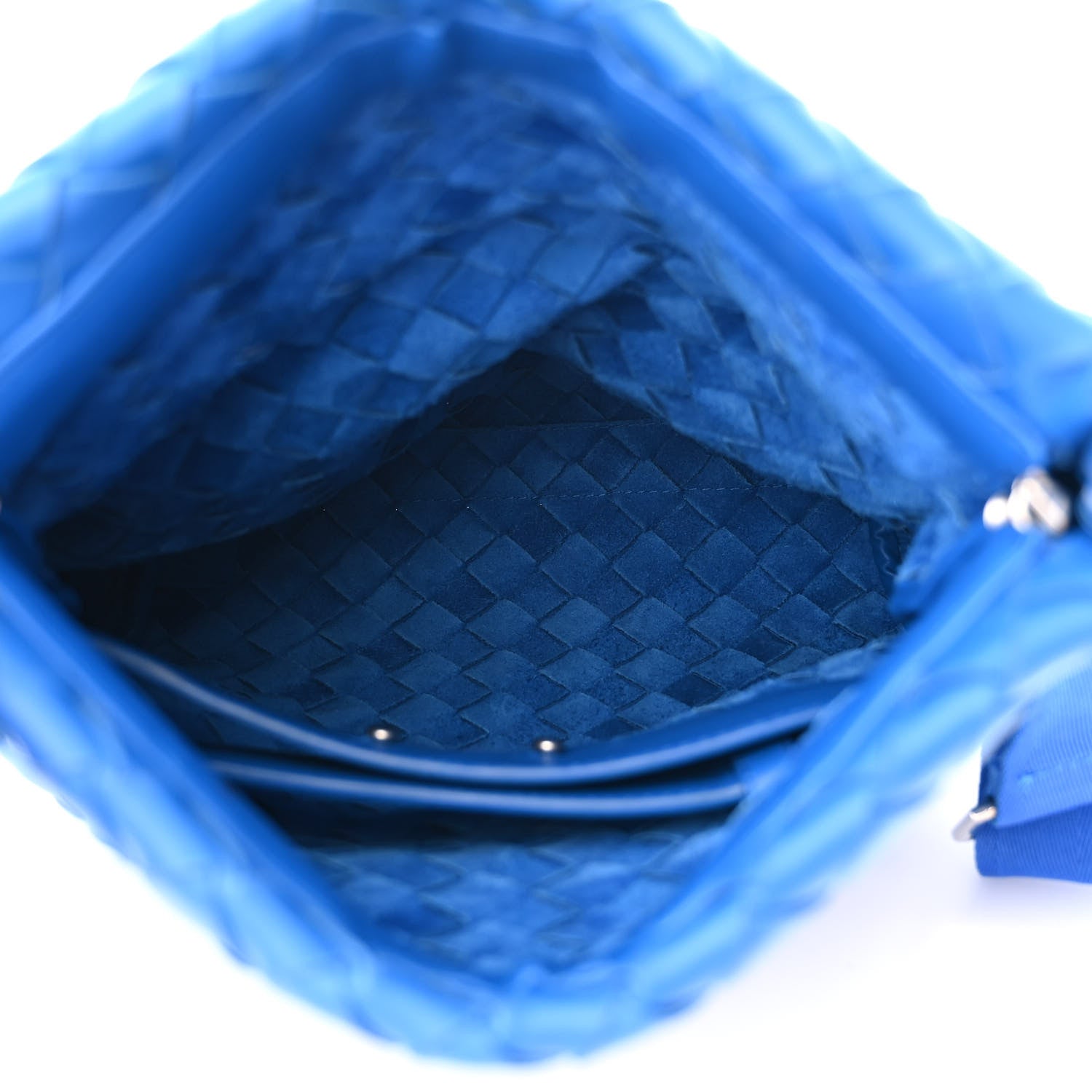 Bottega Veneta Nappa Intrecciato Small Fold Crossbody Messenger Cobalt 5 of 9