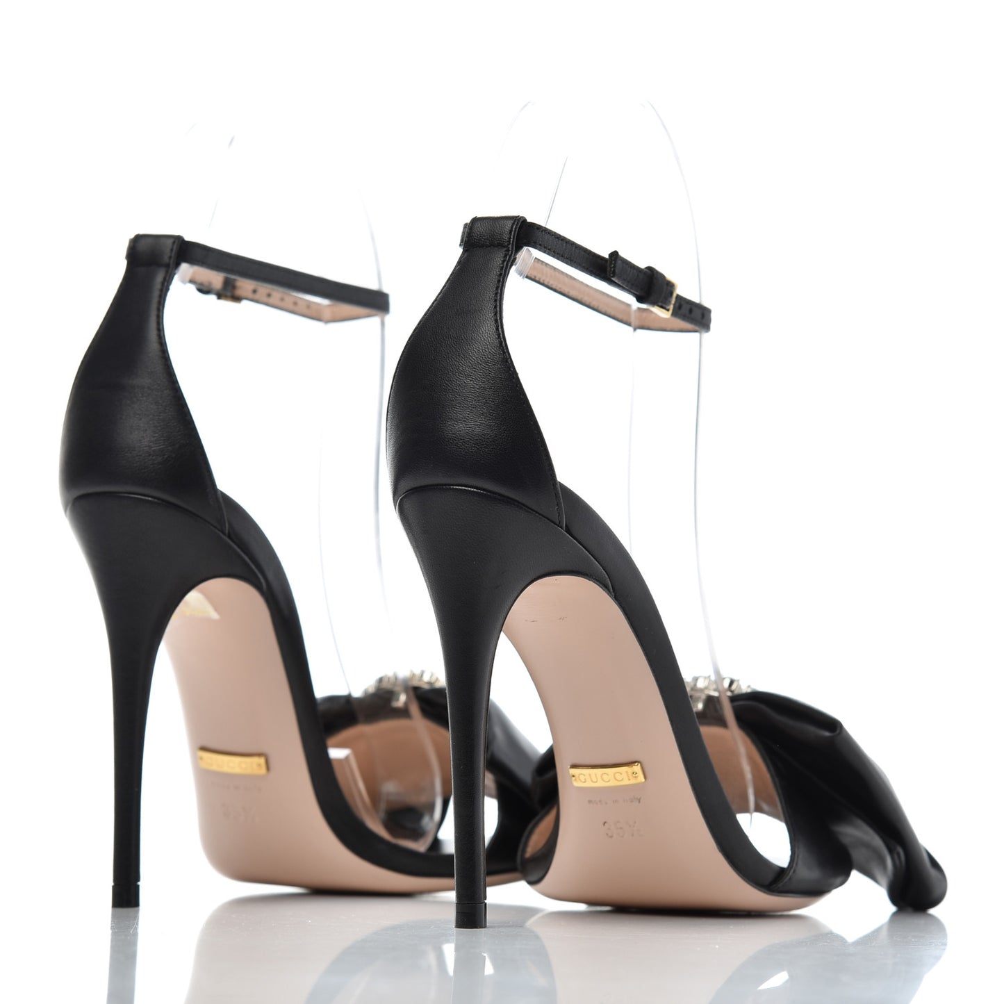 Nappa Ilse Pleated Bow Sandals 35.5 Black