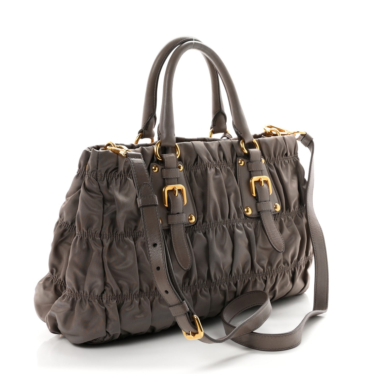 Tessuto Nylon Gaufre Shopping Satchel Argilla