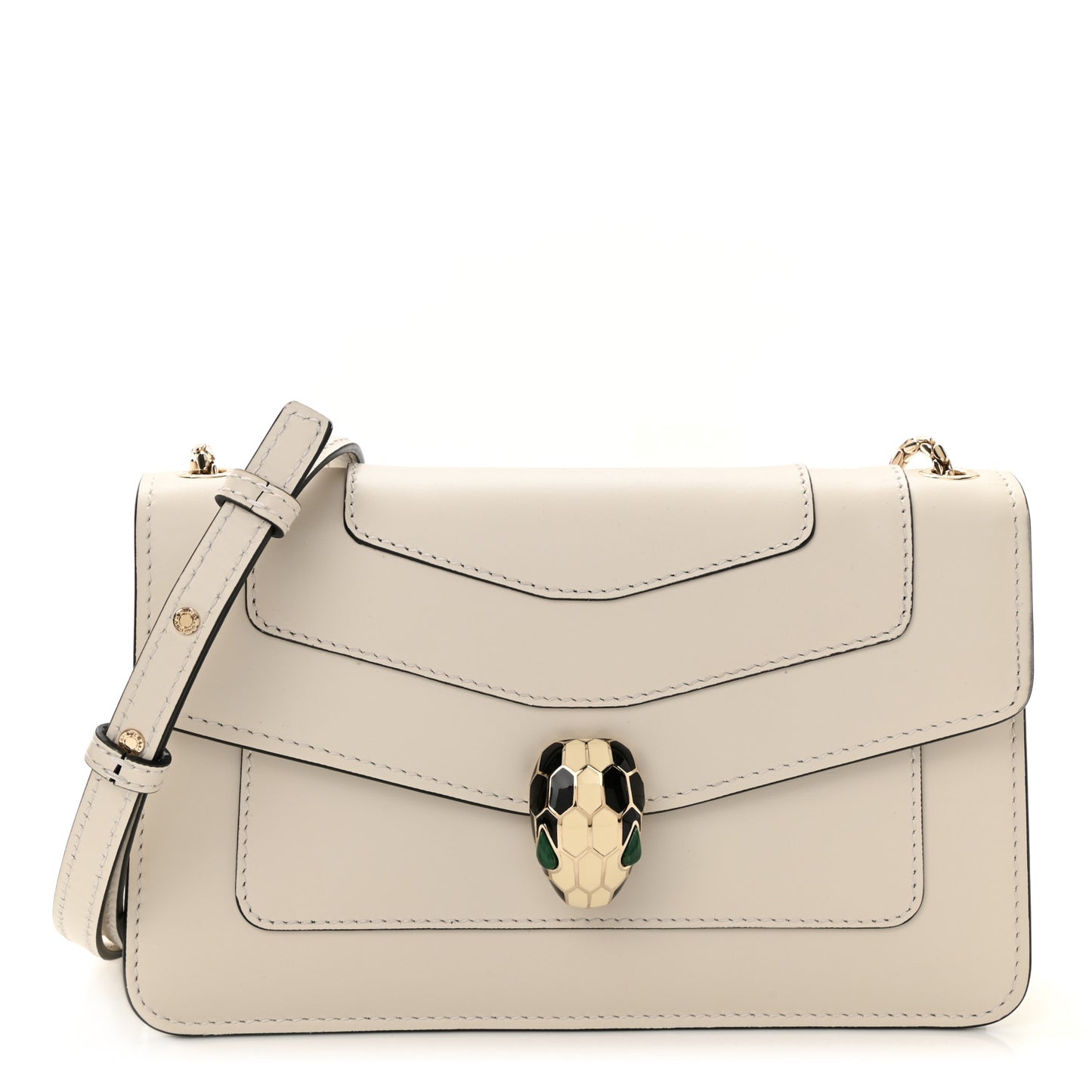 Calfskin Serpenti Forever Crossbody Bag White Agate