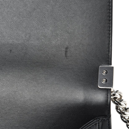 Chanel Calfskin Pearl Chevron Medium Boy Flap Black 11 of 13