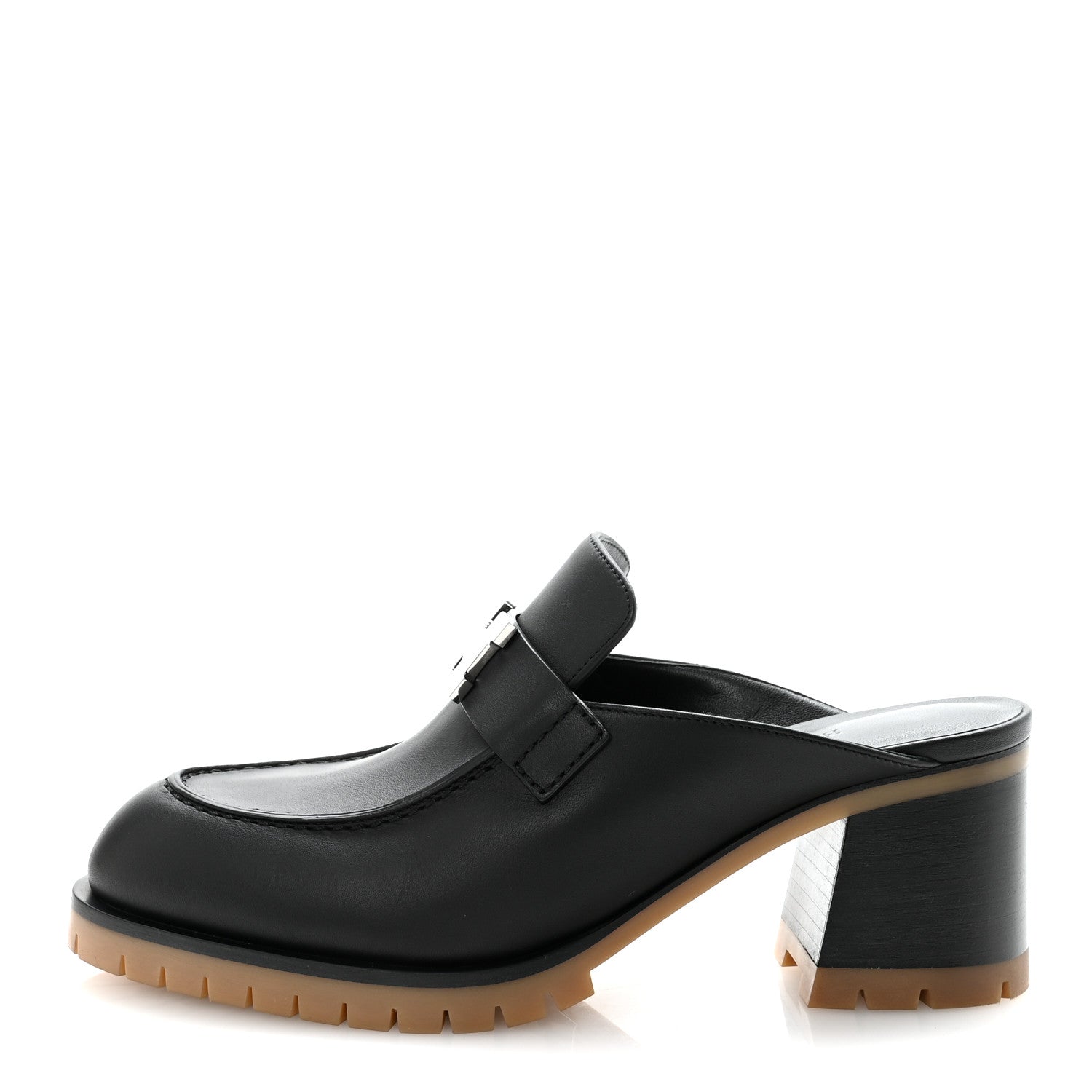 Hermes Calfskin Womens Flore 60 Mules 36 Black 1 of 20