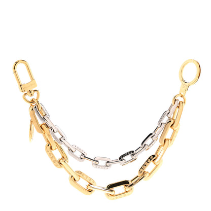 Louis Vuitton Metal LV Edge Chain Bag Charm Silver Gold 1 of 4