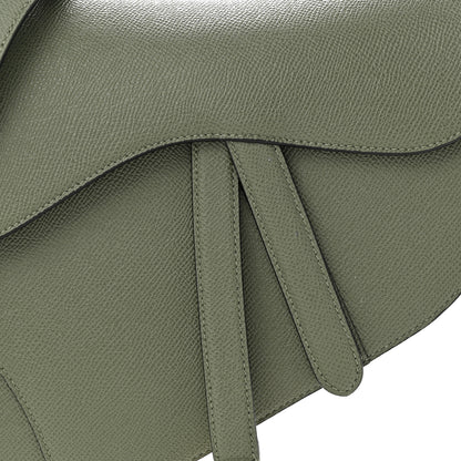 Christian Dior Grained Calfskin Saddle Bag With Strap Sage Green 8 of 11