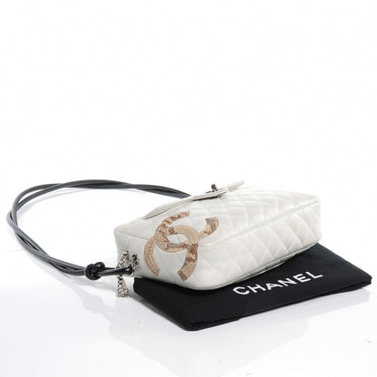 Chanel Calfskin Python Quilted Cambon Camera Case White 4 of 7