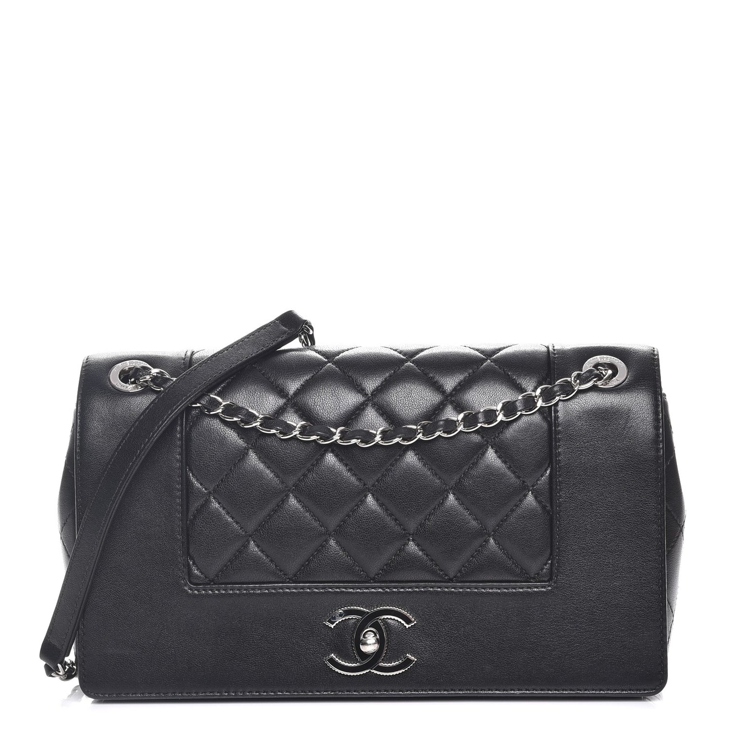 Sheepskin Quilted Vintage Mademoiselle Flap Black