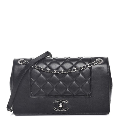Chanel Sheepskin Quilted Vintage Mademoiselle Flap Black 1 of 7