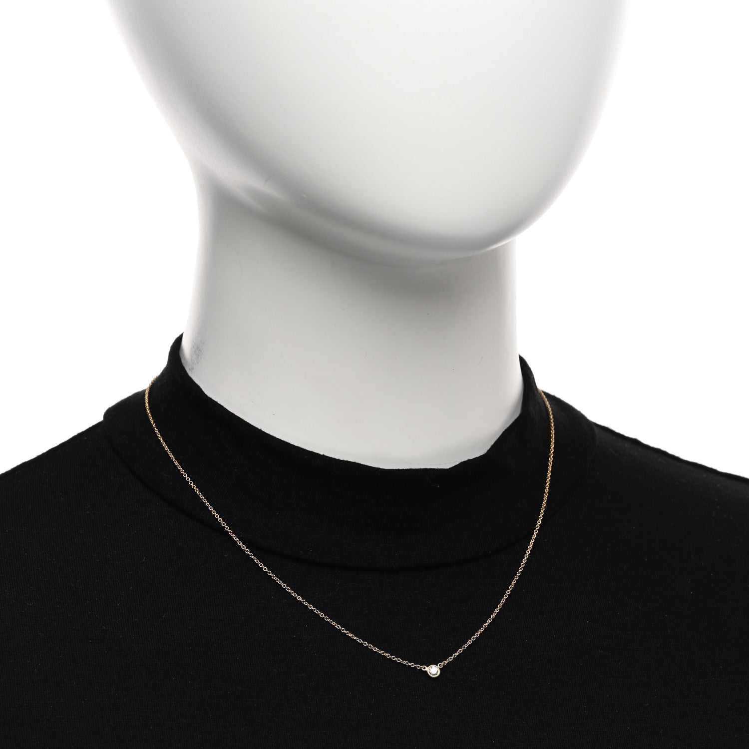 Tiffany 18K Yellow Gold Diamond .10ct Elsa Peretti Diamonds by the Yard Pendant Necklace 2 of 5