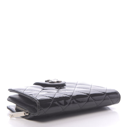 Chanel Patent Quilted Brilliant Zipped Pocket Wallet Black 4 of 8
