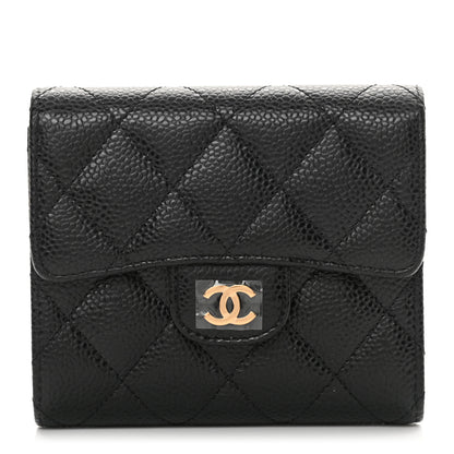 Chanel Caviar Quilted Compact Flap Wallet Black 1 of 8