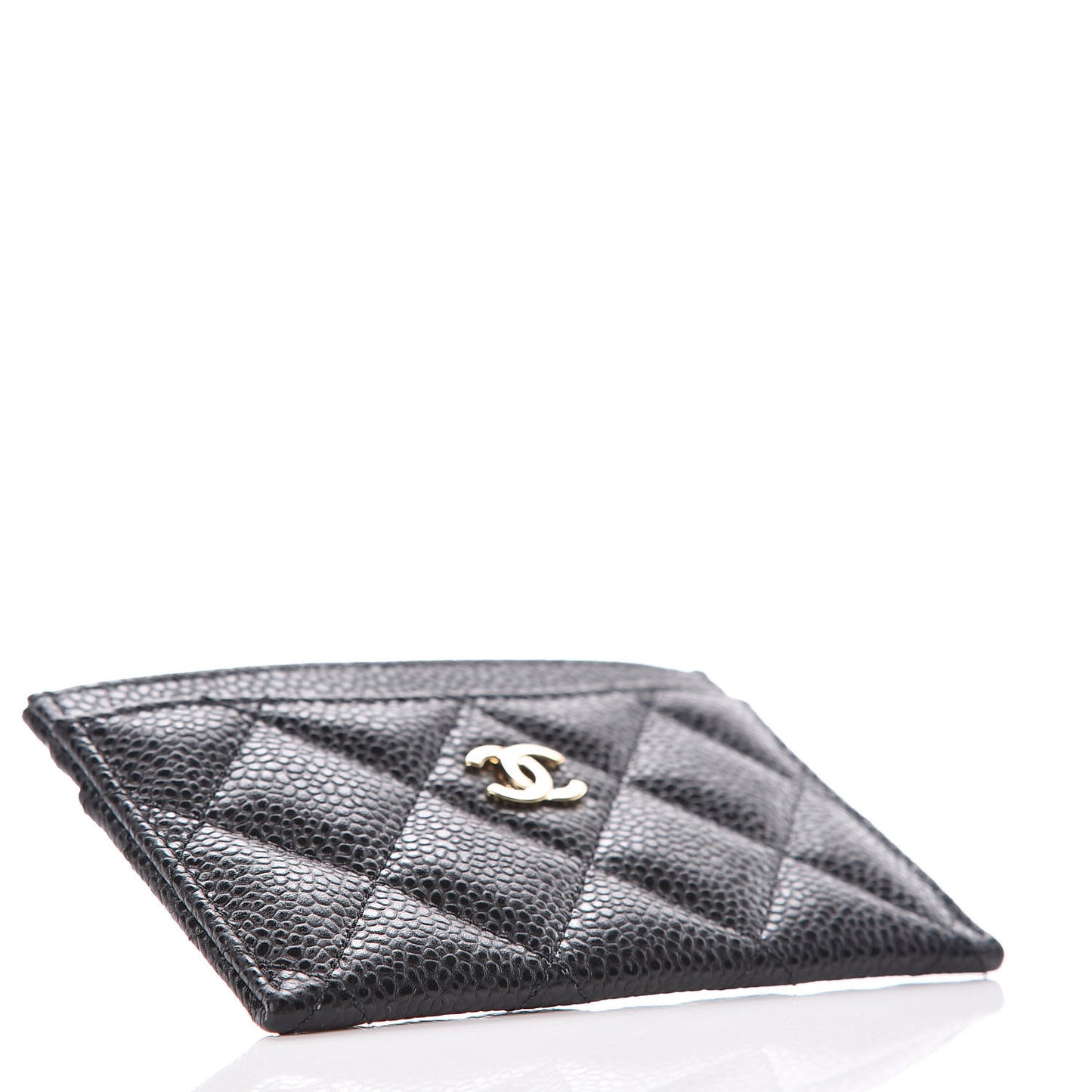 Caviar Quilted Card Holder Black