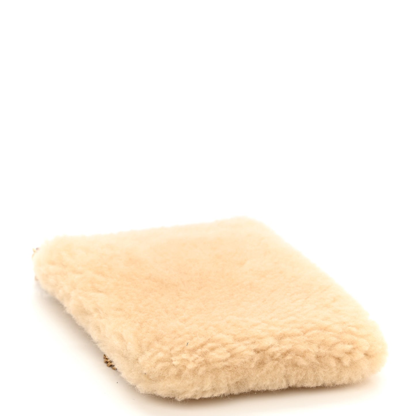 Shearling Mini Pac Pac Pouch On Chain Natural