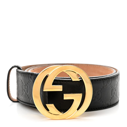 Gucci Guccissima Signature Interlocking G 40mm Belt 85 34 Black 1 of 5