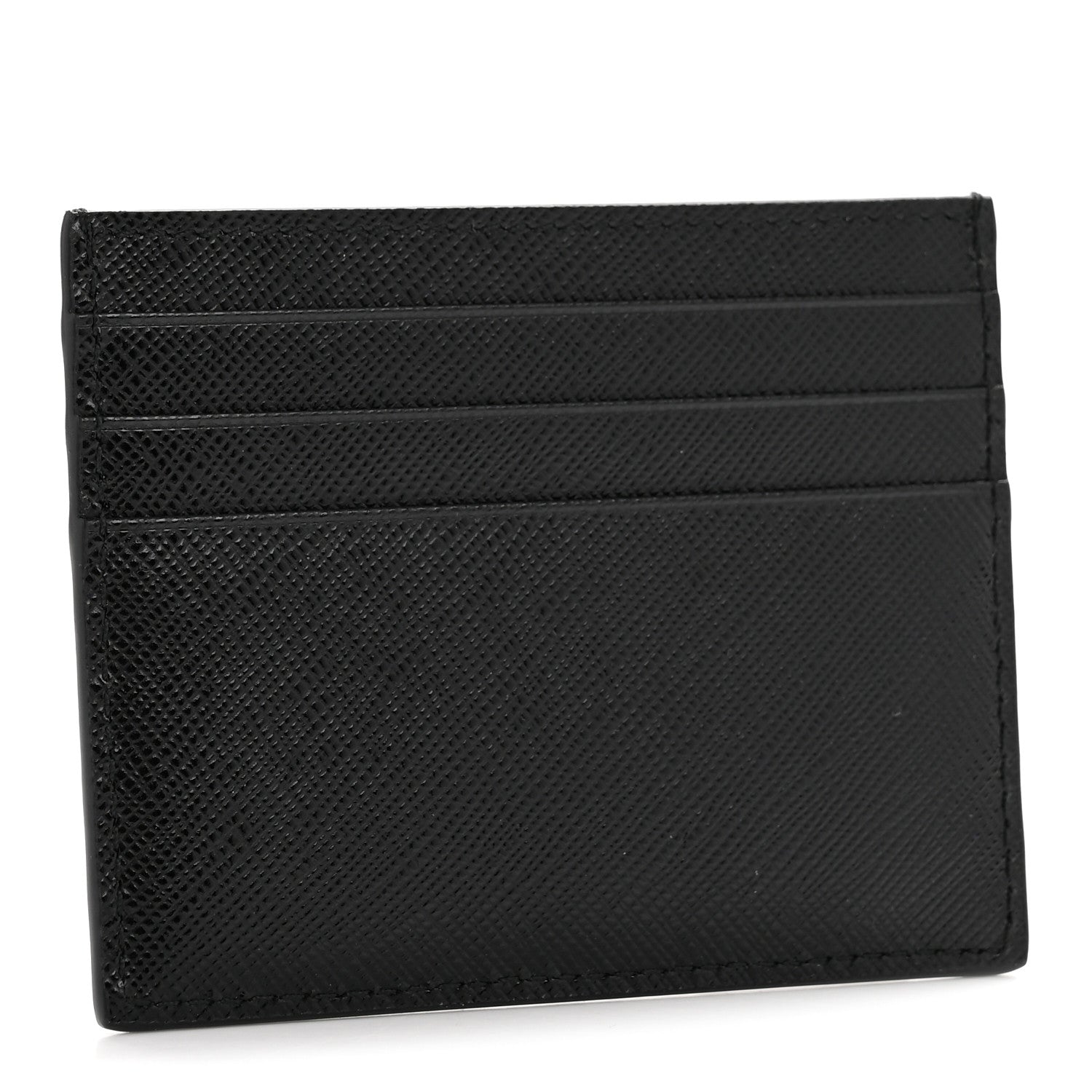 Prada Saffiano Triangle Card Case Black 3 of 7