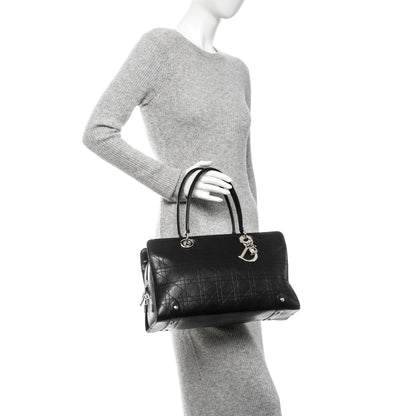Christian Dior Calfskin Cannage Stitched Large East West Lady Dior Black 2 of 7