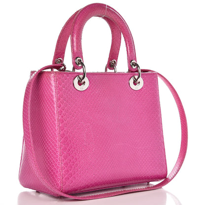 Christian Dior Python Medium Lady Dior Pink 4 of 17