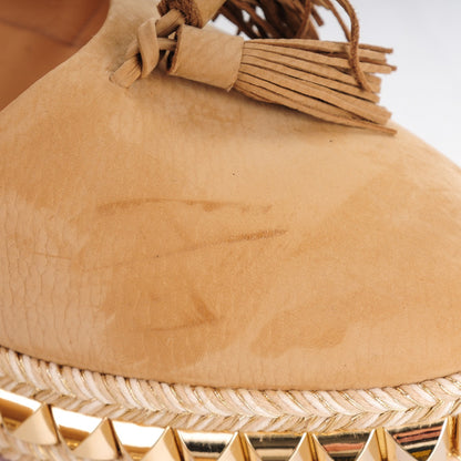 Christian Louboutin CHRISTIAN LOUBOUTIN Suede Carmel CA 70 Wedge Espadrilles 39 Noisette 8 of 9