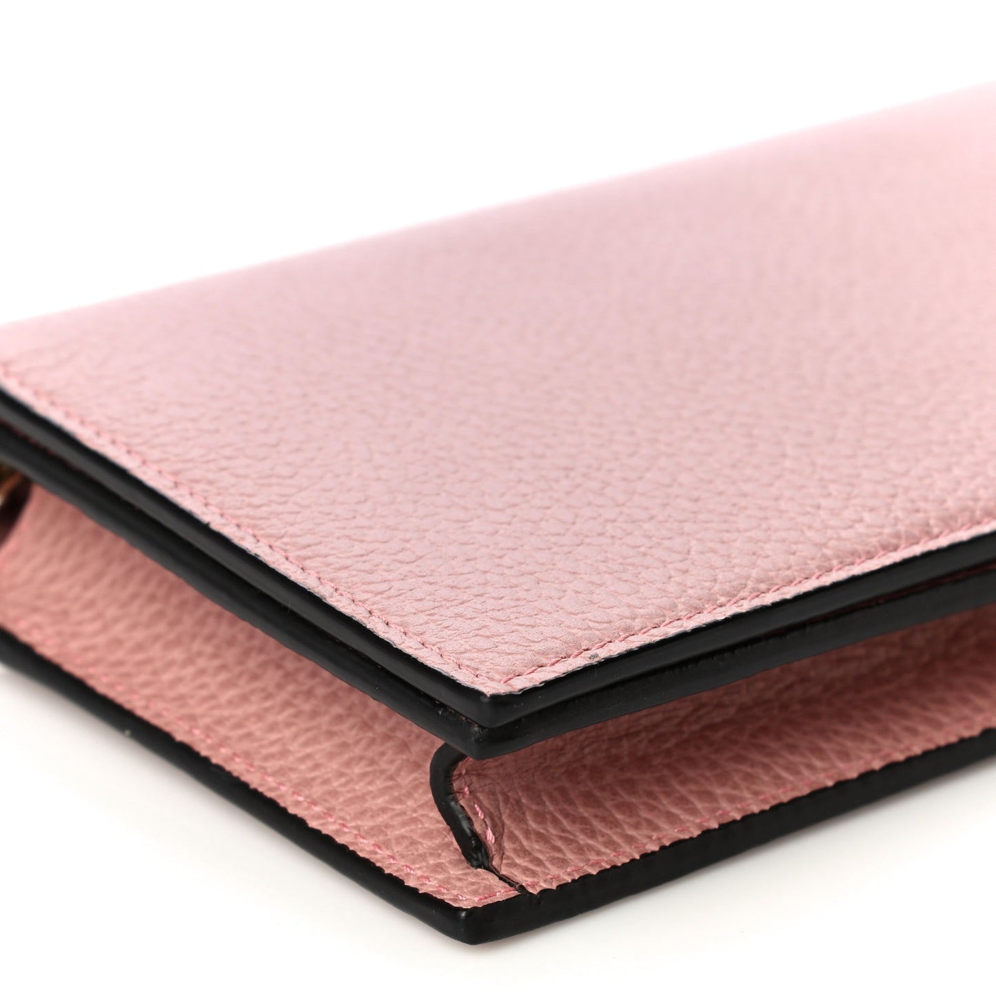Dollar Calfskin Medium Betty Chain Wallet Soft Pink