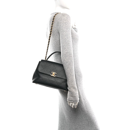 Chanel Calfskin Large Top Handle Flap Black 2 of 10