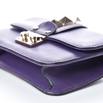 Valentino Garavani Vitello Mini Glam Lock Rockstud Flap Purple 7 of 10