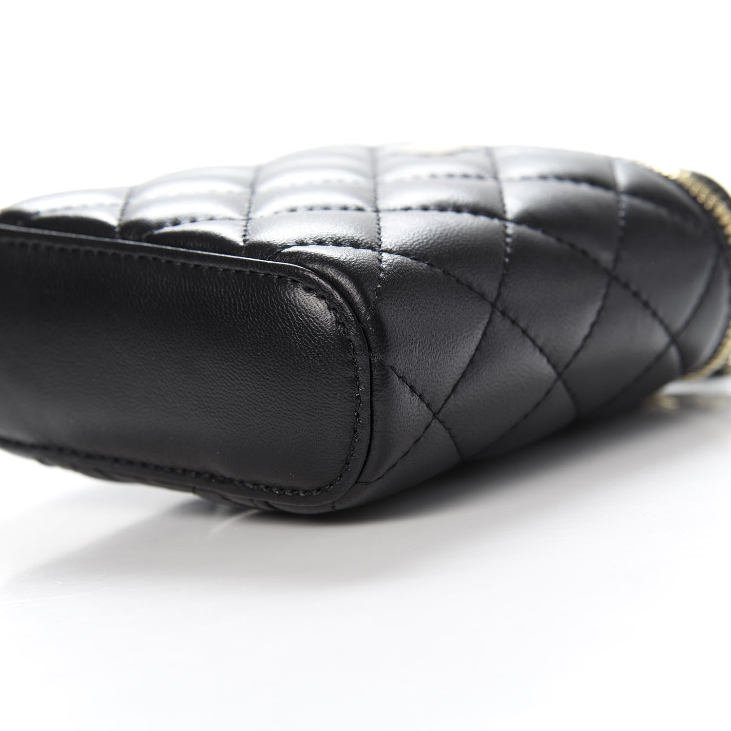 Chanel Lambskin Quilted Small Vertical Coco Beauty Vanity Case With Chain Black 9 of 11
