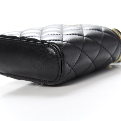 Chanel Lambskin Quilted Small Vertical Coco Beauty Vanity Case With Chain Black 9 of 11