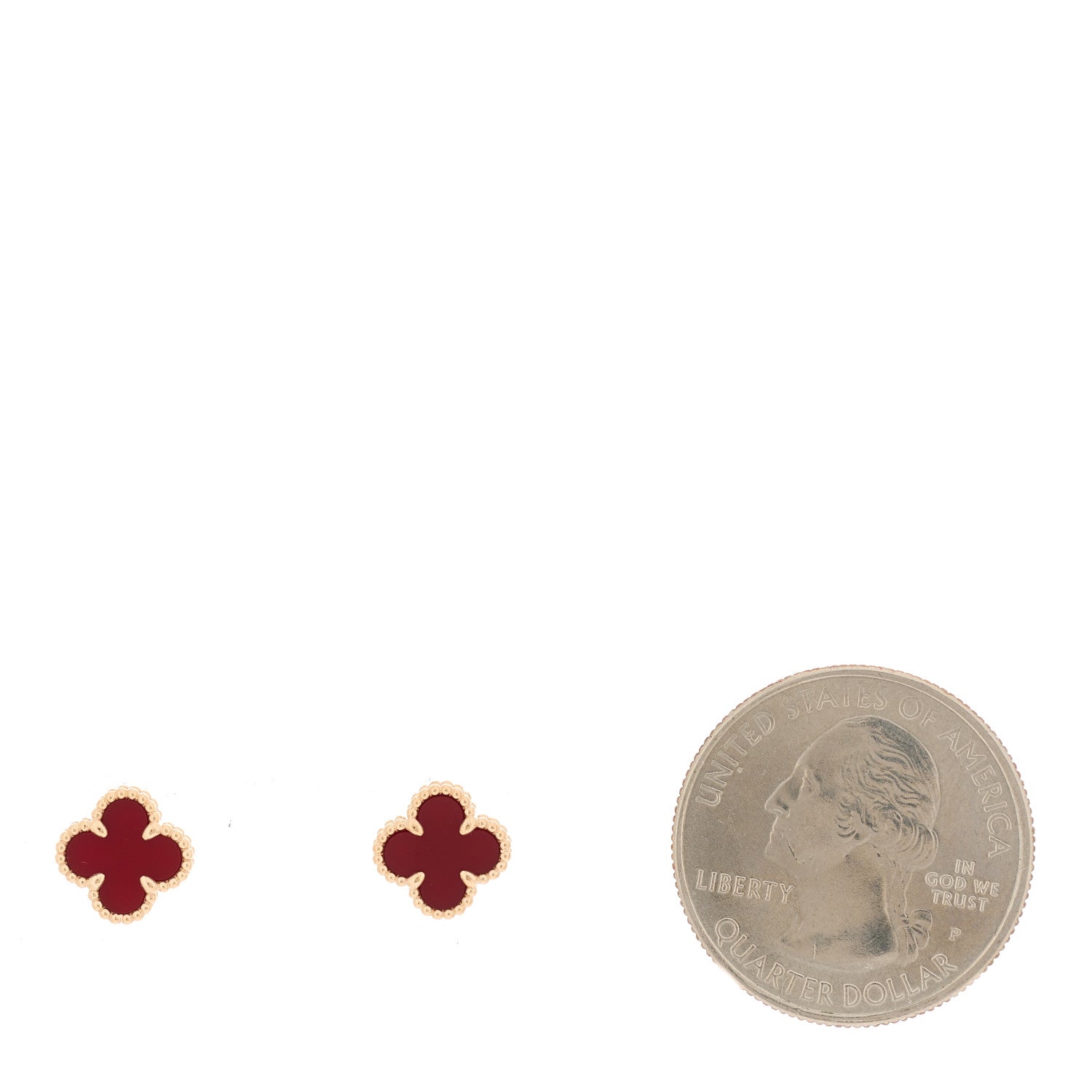Van Cleef & Arpels VAN CLEEF & ARPELS 18K Rose Gold Carnelian Sweet Alhambra Earrings 2 of 5