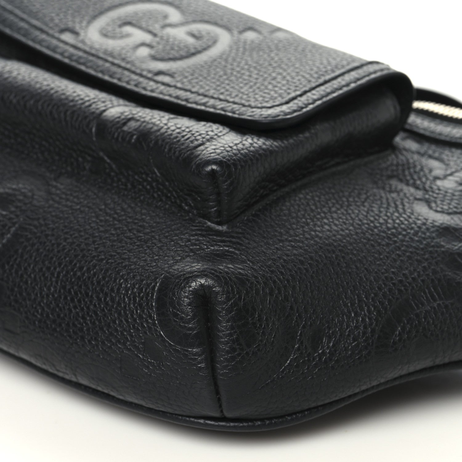 Gucci Piuma Calfskin Jumbo GG Embossed Pocket Belt Bag Black Black 9 of 9