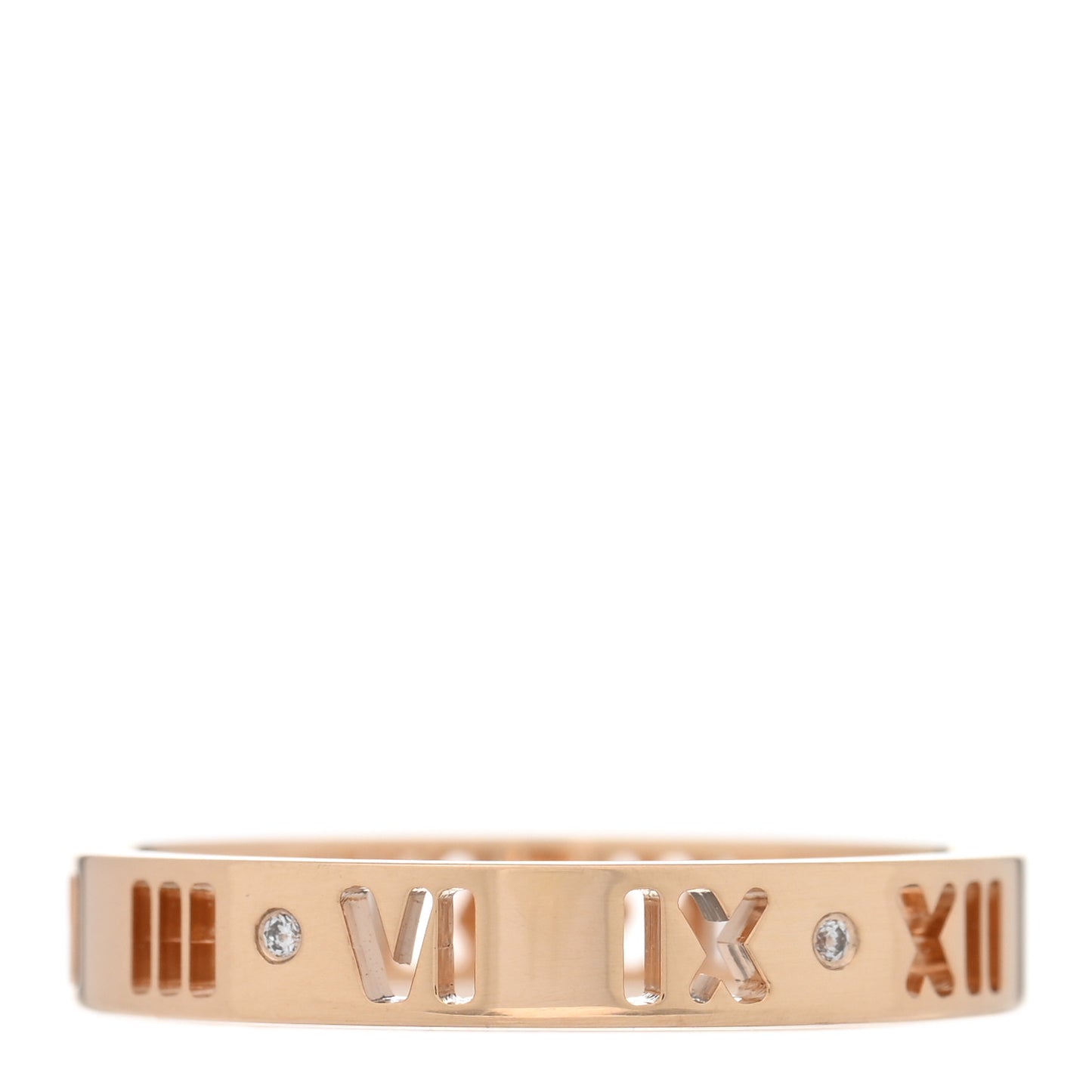 18K Rose Gold Diamond Narrow Atlas Pierced Ring 59 8.75