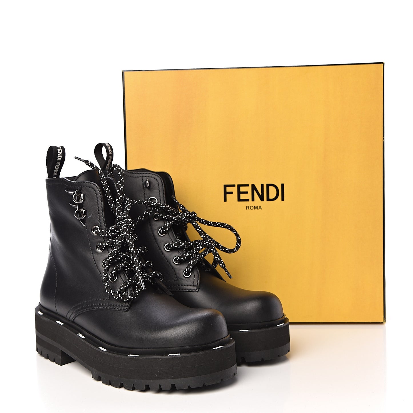 Calfskin FFreedom Platform Biker Boots 35 Black