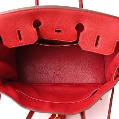 Hermes Taurillon Clemence Birkin 35 Rouge Vif 4 of 9