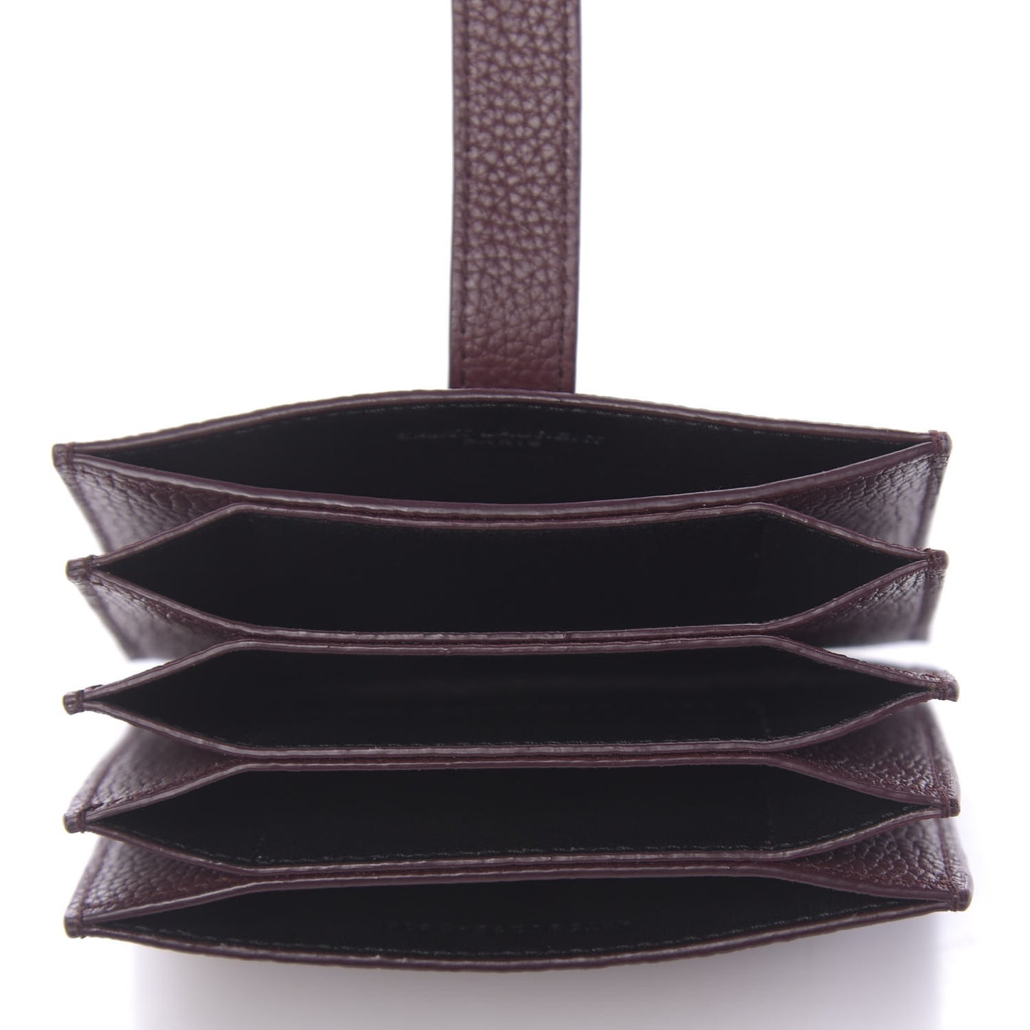 Grained Calfskin Accordion Wallet Bordeaux