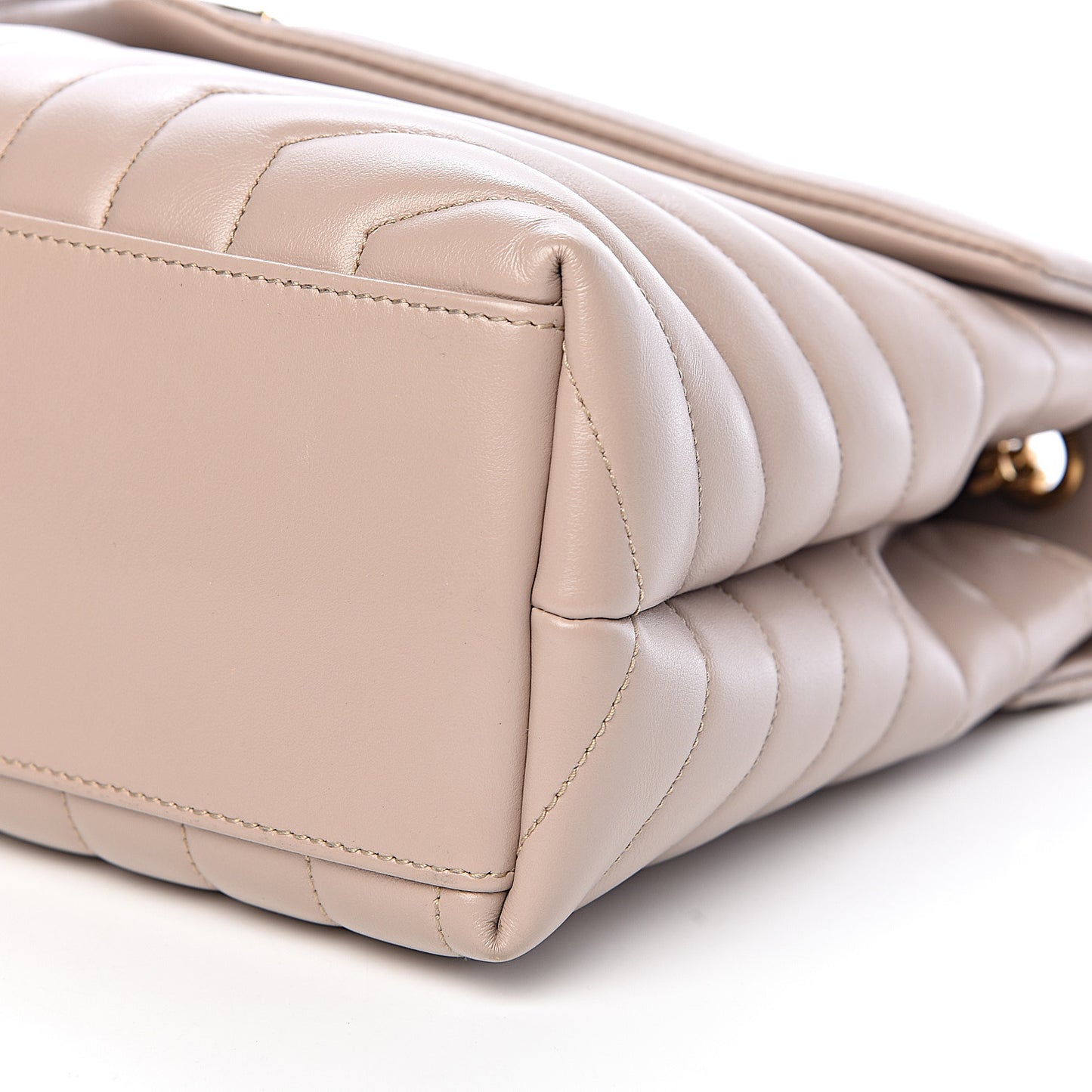Calfskin Y Quilted Monogram Medium Loulou Chain Satchel Light Natural