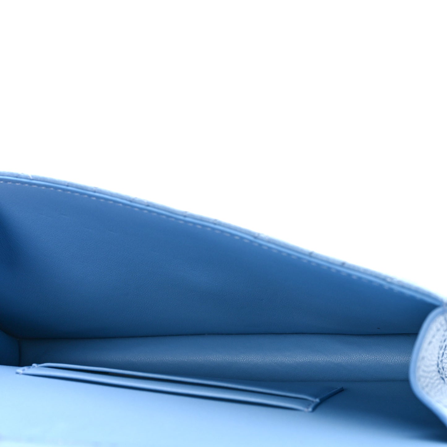 Supple Calfskin Cannage Caro Belt Pouch with Chain Cornflower