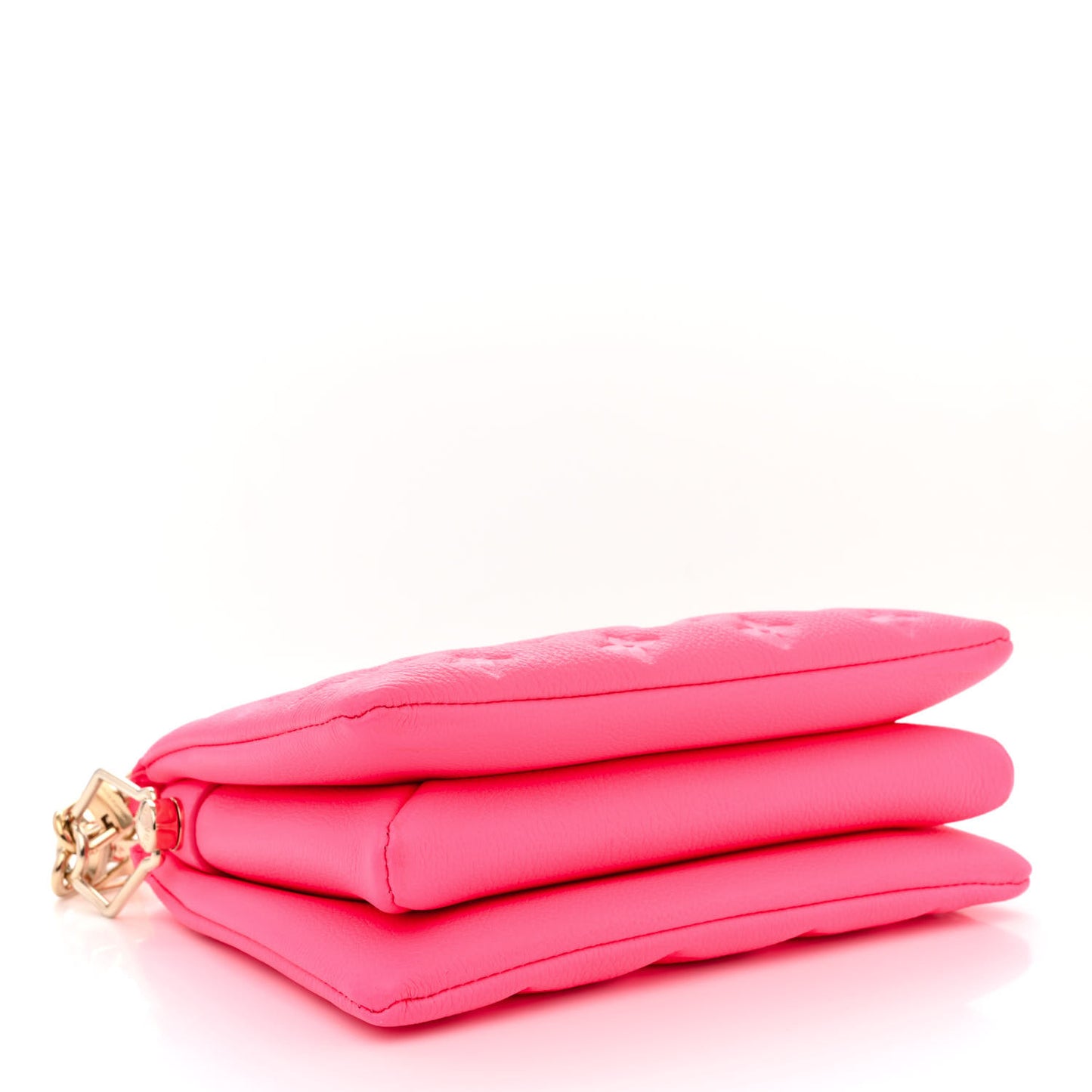 Calfskin Embossed Monogram Coussin BB Rose Fluo