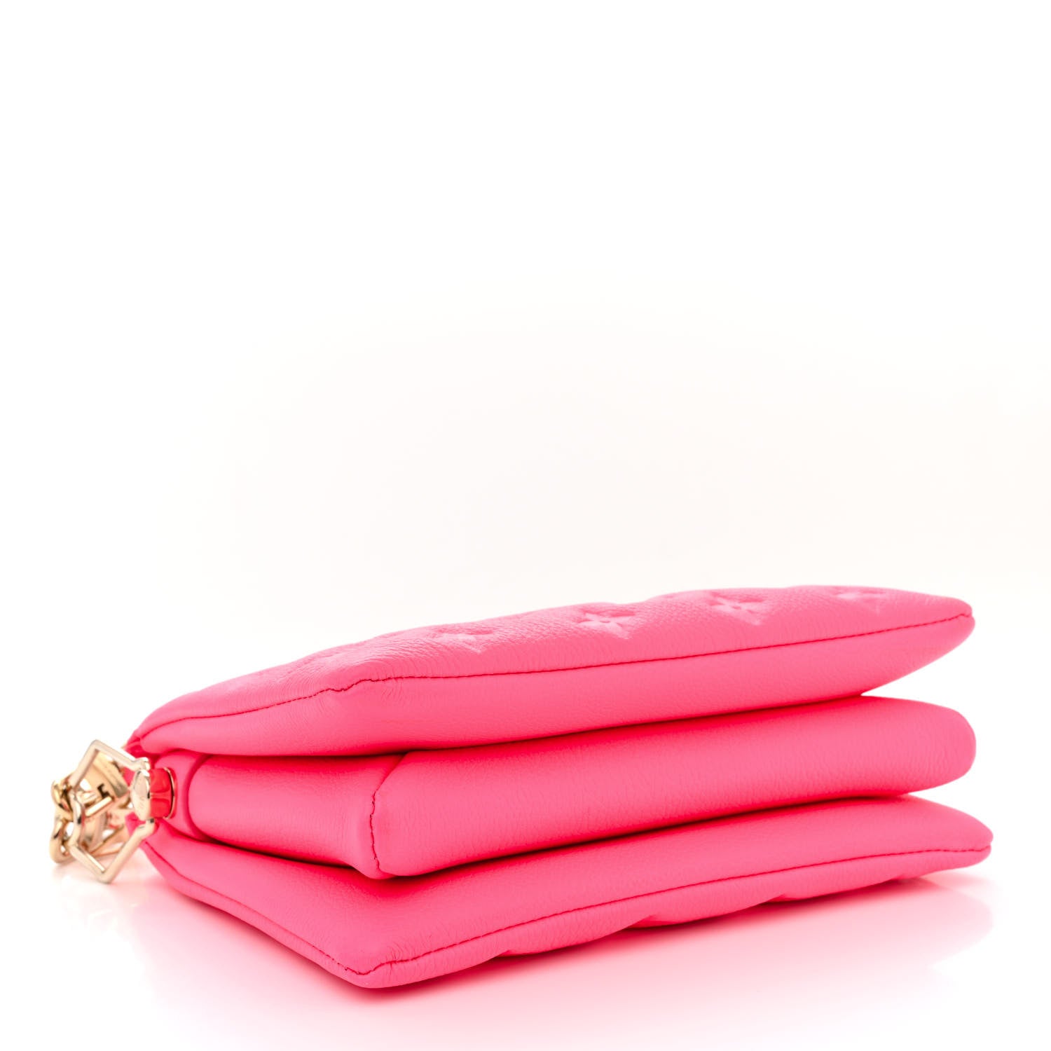 Louis Vuitton Calfskin Embossed Monogram Coussin BB Rose Fluo 4 of 11