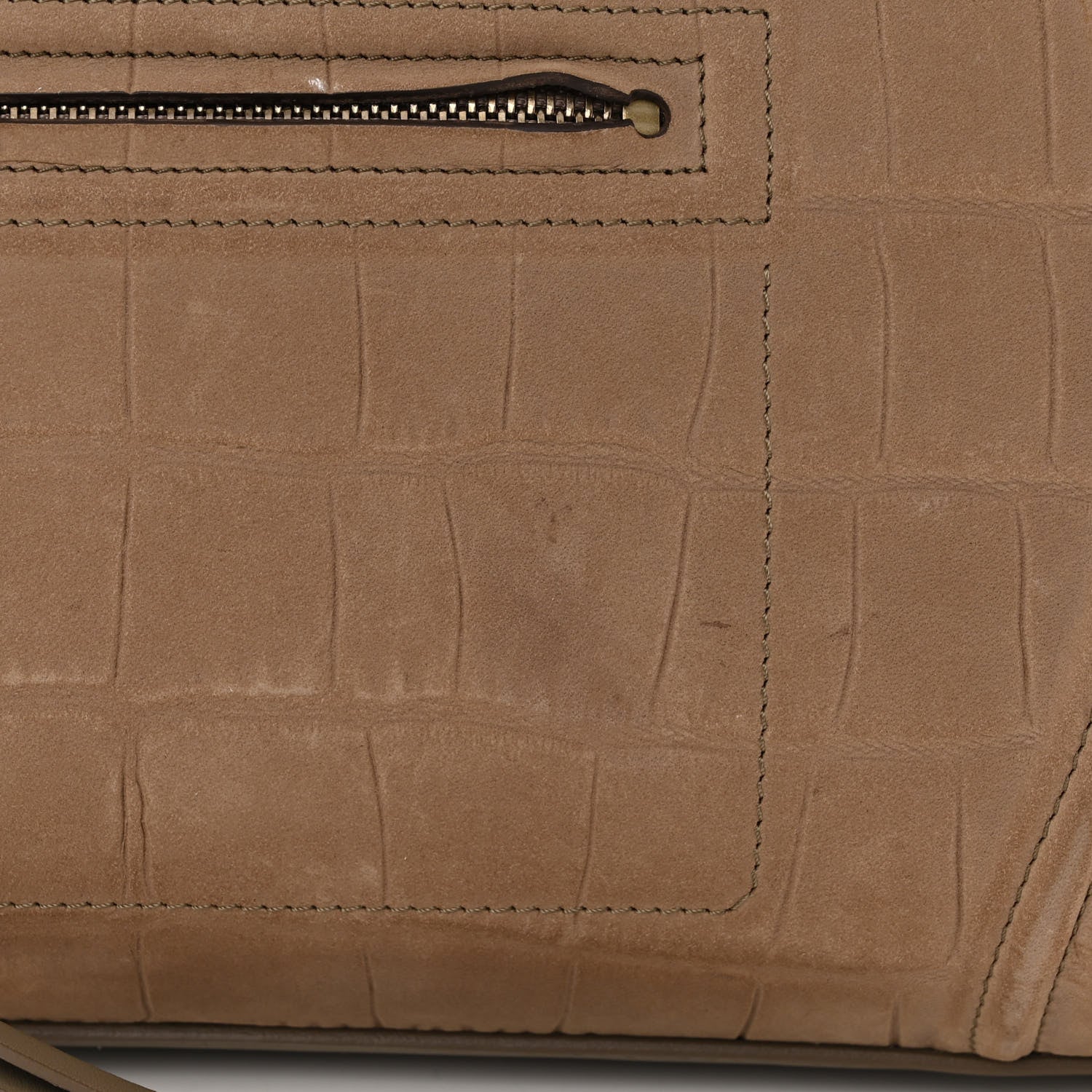 Celine Crocodile Embossed Nubuck Phantom Luggage Beige 10 of 12