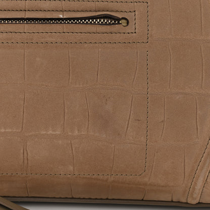 Celine Crocodile Embossed Nubuck Phantom Luggage Beige 10 of 12