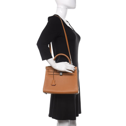 Hermes Evercolor Verso Kelly Retourne 28 Caramel Rose D'Ete 2 of 11