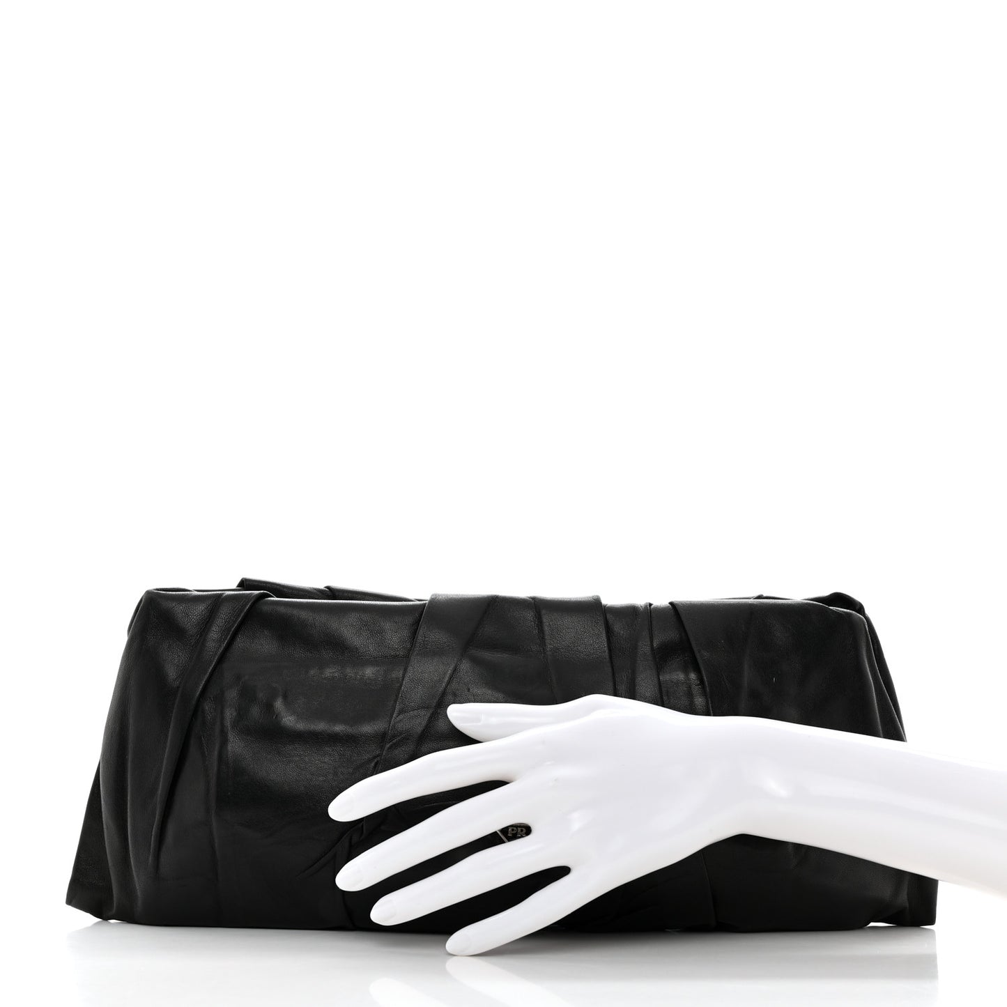 Nappa Pleated Clutch Black