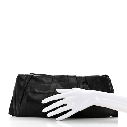 Prada Nappa Pleated Clutch Black 2 of 8