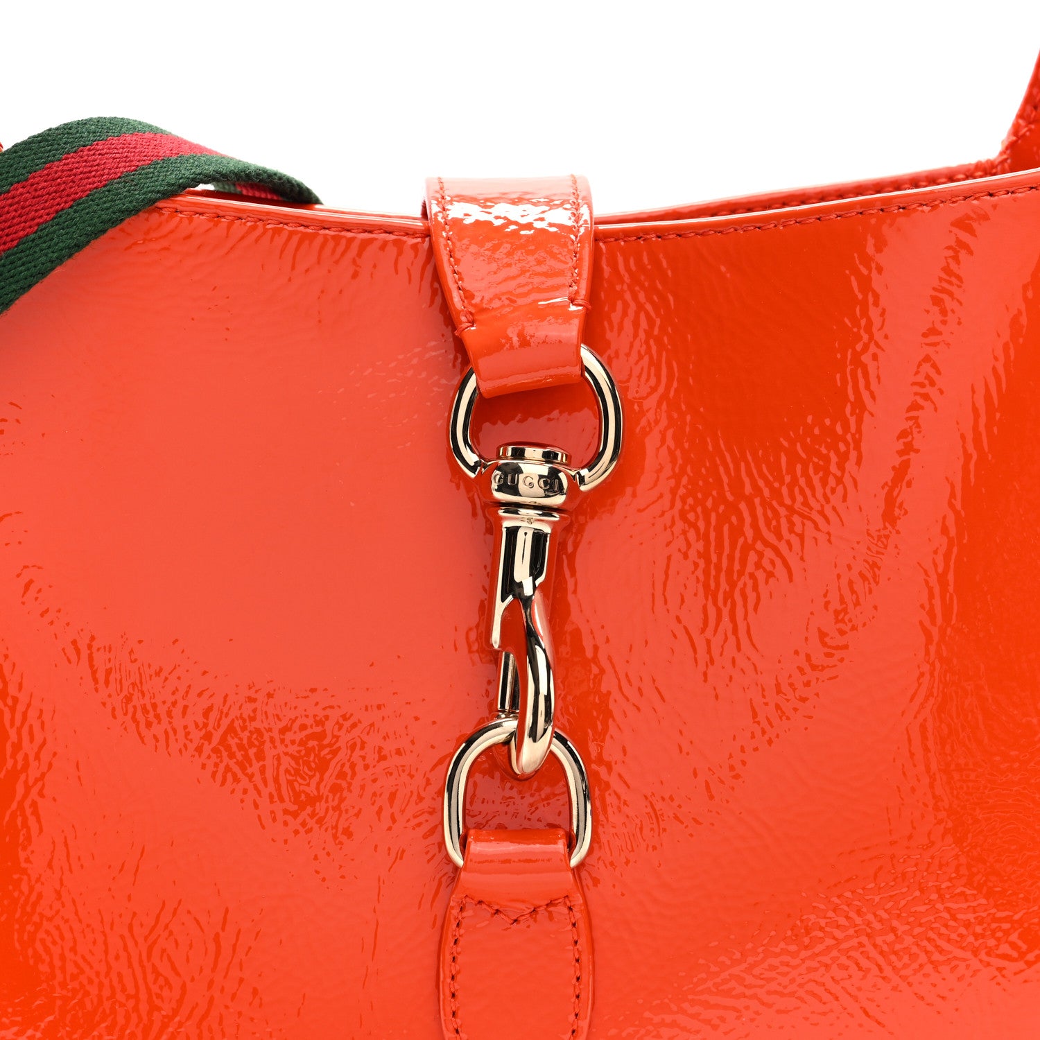 Gucci Patent Calfskin Small Jackie Shoulder Bag Orange 1794057