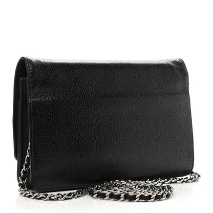 Chanel Caviar Timeless CC Wallet On Chain WOC Black 3 of 14