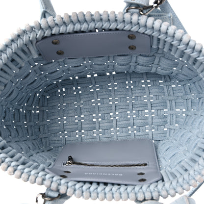 Balenciaga Washed Frayed Denim Braided XS Bistro Basket Blue 5 of 13