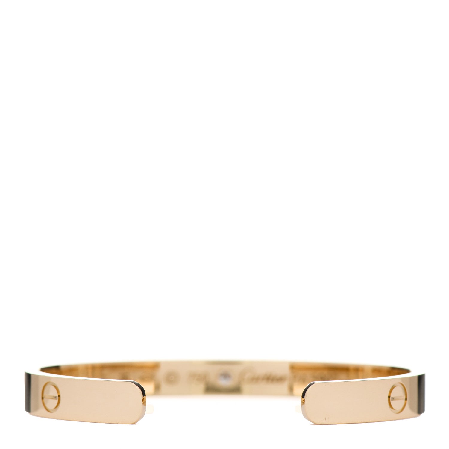 Cartier 18K Yellow Gold 1 Diamond LOVE Cuff Bracelet 16 2 of 4