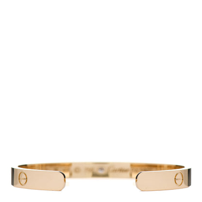 Cartier 18K Yellow Gold 1 Diamond LOVE Cuff Bracelet 16 2 of 4