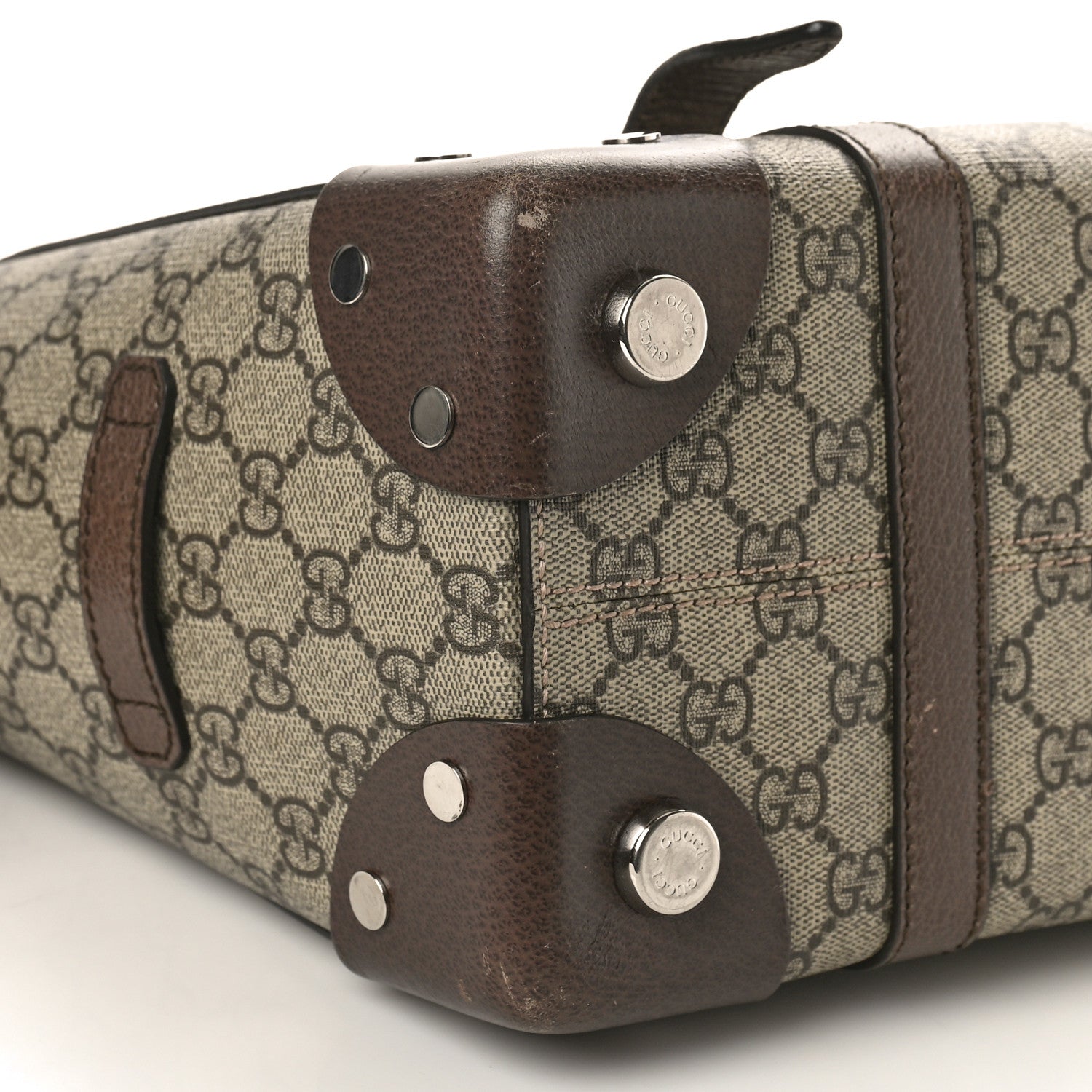 Gucci GG Supreme Monogram Textured Dollar Calfskin Small Detail Tote Beige Ebony New Acero 9 of 15